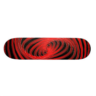 Rote und schwarze Spiralgrafiken: Benutzerdefinier Skateboard
