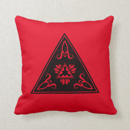 Rote und schwarze Stammes- Pyramide! Kissen