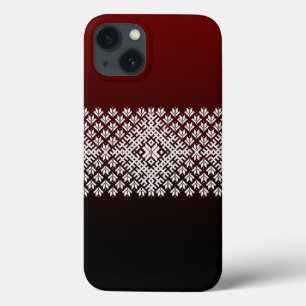 Rote und schwarze Steigung und weißer nordischer iPhone 13 Hülle