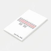 Rote und schwarze Stenograf Steno Post-it Klebezettel (angewinkelt)