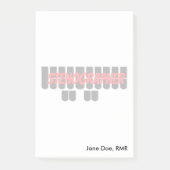 Rote und schwarze Stenograf Steno Post-it Klebezettel (Vorderseite)