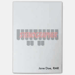 Rote und schwarze Stenograf Steno Post-it Klebezettel