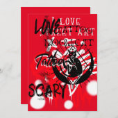 Rote und schwarze Street Art und eine schwarze Kat (Vorne/Hinten)