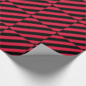Rote und schwarze Streifen Geschenkpapier (Ecke)