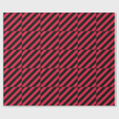 Rote und schwarze Streifen Geschenkpapier (Flach)