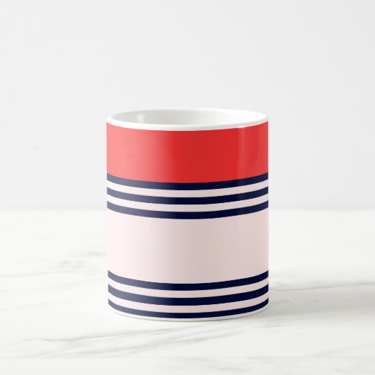 Rote und schwarze Streifen Kaffeetasse (Mittel)