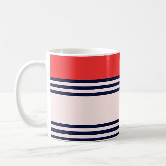 Rote und schwarze Streifen Kaffeetasse (Links)