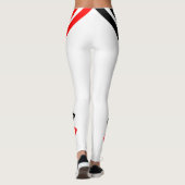 Rote und schwarze Streifen Leggings (Rückseite)