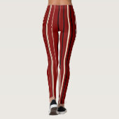Rote und schwarze Streifen Leggings (Rückseite)