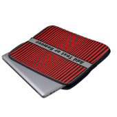 Rote und schwarze Streifen - personalisierbar Laptopschutzhülle (Vorne Knopf)