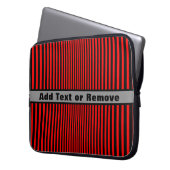 Rote und schwarze Streifen - personalisierbar Laptopschutzhülle (Vorderseite Links)