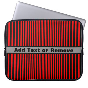 Rote und schwarze Streifen - personalisierbar Laptopschutzhülle