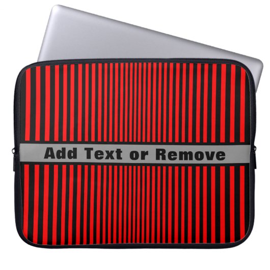 Rote und schwarze Streifen - personalisierbar Laptopschutzhülle (Vorderseite)