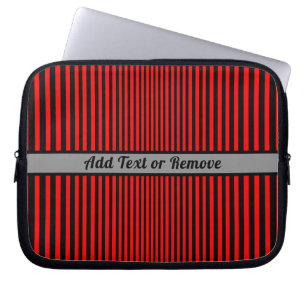 Rote und schwarze Streifen - personalisierbar Laptopschutzhülle