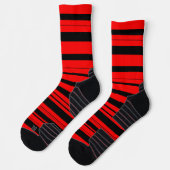 Rote und schwarze Streifen Socken (Links)