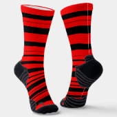 Rote und schwarze Streifen Socken (Gewinkelt)