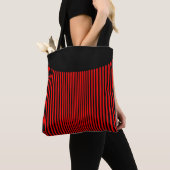 Rote und schwarze Streifen Tasche (Von Nahem)