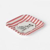 Rote und schwarze Streifen und Hundelosterstellung Pappteller (Gewinkelt)