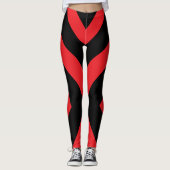 Rote und schwarze Stripte Leggings Streifenpfanne (Vorderseite)