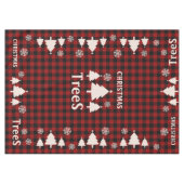 Rote und Schwarze Tartan Schneeflocken Weihnachtsb Tischdecke (Vorderseite (Horizontal))