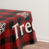 Rote und Schwarze Tartan Schneeflocken Weihnachtsb Tischdecke (Beispiel)