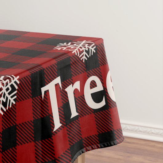 Rote und Schwarze Tartan Schneeflocken Weihnachtsb Tischdecke (Beispiel)