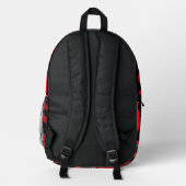 Rote und schwarze Tasche mit abstraktem Muster (Rückseite)