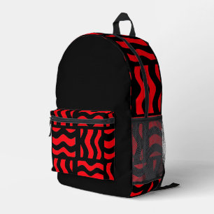 Rote und schwarze Tasche mit abstraktem Muster