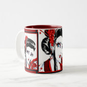 Rote und schwarze Tasse (Vorderseite Links)