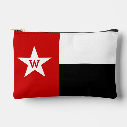 Rote und schwarze Texas-Flagge Zubehörtasche (Vorderseite)