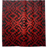 Rote und schwarze Tribal-Muster Duschvorhang (Vorderseite)