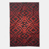 Rote und schwarze Tribal-Muster Geschirrtuch (Vertikal)