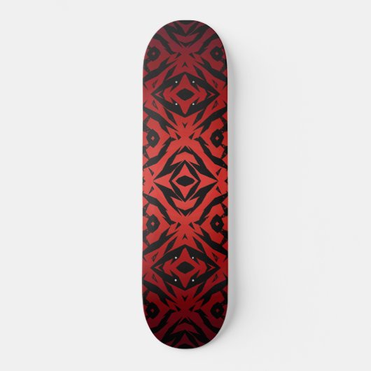 Rote und schwarze Tribal-Muster Skateboard (Vorderseite)