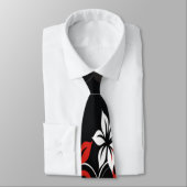 Rote und schwarze Tribal-Print Krawatte (Gebunden)