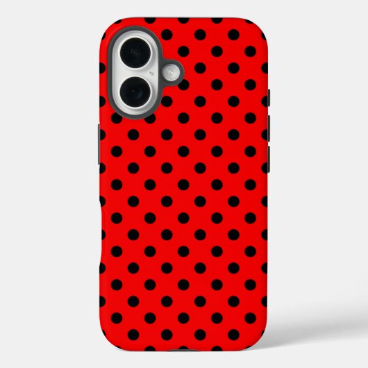 Rote und schwarze Tupfen Case-Mate iPhone Hülle (Rückseite)