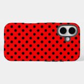 Rote und schwarze Tupfen Case-Mate iPhone Hülle (Rückseite (Horizontal))