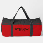 Rote und schwarze typografiebasierte Design-Gymtas Duffle Bag (Vorderseite)