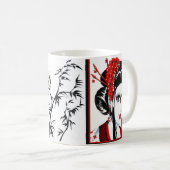 Rote und Schwarze und Whtie Tasse (VorderseiteRechts)
