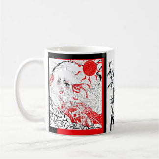 Rote und Schwarze und Whtie Tasse