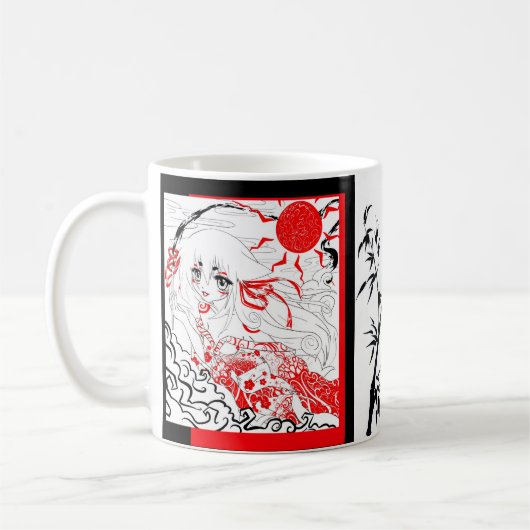 Rote und Schwarze und Whtie Tasse (Links)