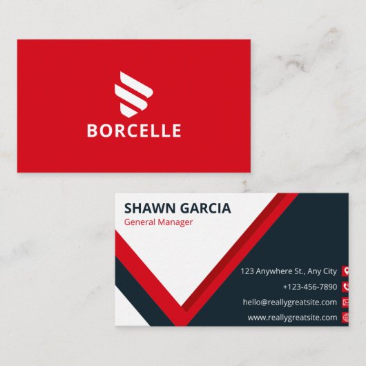 Rote und schwarze Visitenkarte (Vorne/Hinten)