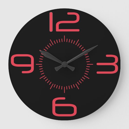 Rote und schwarze Wanduhr (Vorderseite)