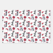 Rote und schwarze Weihnachtsmuster Geschenkpapier Set (Vorderseite 2)