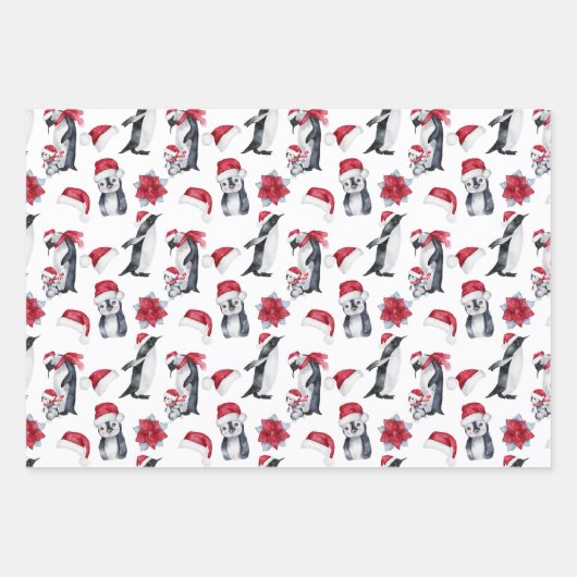 Rote und schwarze Weihnachtsmuster Geschenkpapier Set (Vorderseite 2)