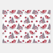 Rote und schwarze Weihnachtsmuster Geschenkpapier Set (Vorderseite)