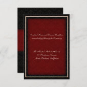 Rote und Schwarze Winter Hochzeitskarte Empfang Begleitkarte (Vorne/Hinten)