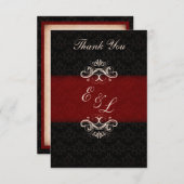 Rote und Schwarze Winterhochzeit Danke, dass ihr e Mitteilungskarte (Vorne/Hinten)