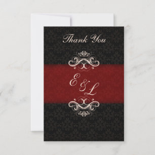 Rote und Schwarze Winterhochzeit Danke, dass ihr e Mitteilungskarte
