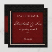 Rote und Schwarze Winterhochzeit "Save the Date" K Save The Date (Vorne/Hinten)