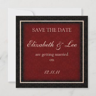 Rote und Schwarze Winterhochzeit "Save the Date" K Save The Date